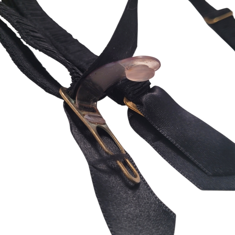 Agent Provocateur Black Lace Pink Bow Garter Belt Mesh Size M - Picture 10 of 13